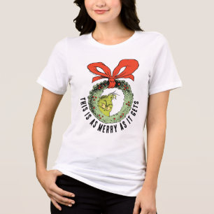 Grinch   This Is As Merry As It Gets Tri-Blend Shirt