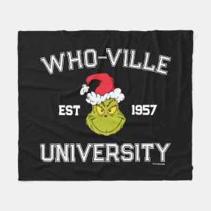Grinch   Who-ville University Est 1957 Fleece Blanket