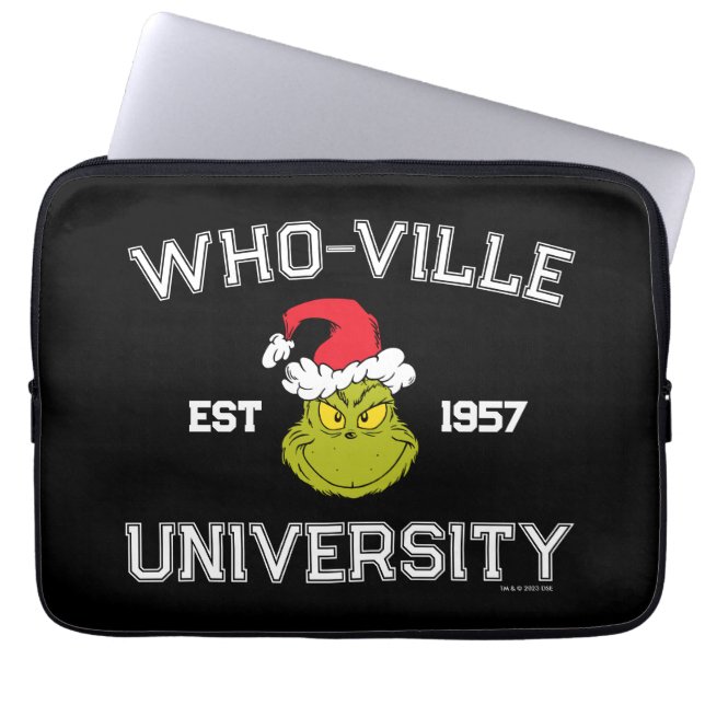 Grinch | Who-ville University Est 1957 Laptop Sleeve (Front)