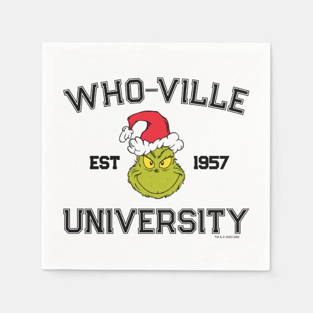 Grinch | Who-ville University Est 1957 Napkin (Front)