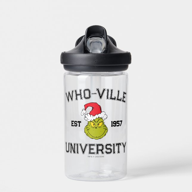 Grinch | Who-ville University Est 1957 Water Bottle (Front)