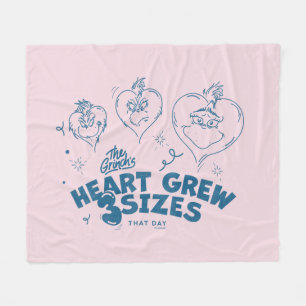 Grinch's Heart Grew 3 Sizes Fleece Blanket
