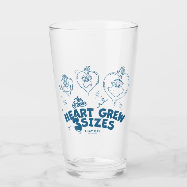 Grinch's Heart Grew 3 Sizes Glass (Front)