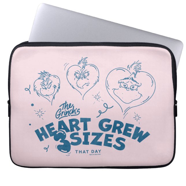 Grinch's Heart Grew 3 Sizes Laptop Sleeve (Front)