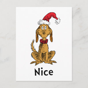 Grinch's Max   Santa Claus Hat Postcard