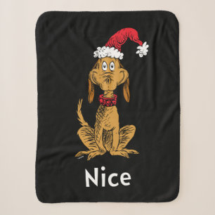 Grinch's Max   Santa Claus Hat Sherpa Blanket