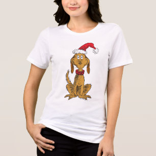 Grinch's Max   Santa Claus Hat Tri-Blend Shirt
