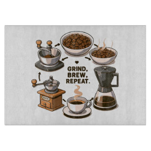 Grind Brew Repeat Cutting Board