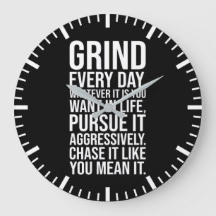 Grind Every Day - Motivational Large Clock