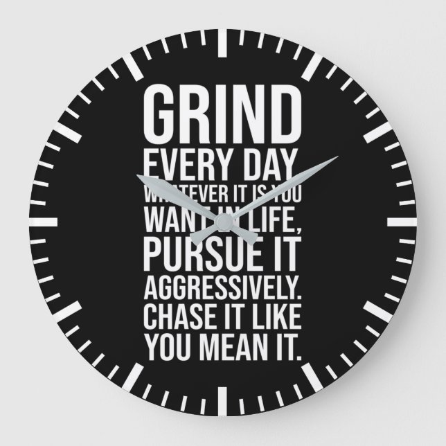 Grind Every Day - Motivational Large Clock (Front)
