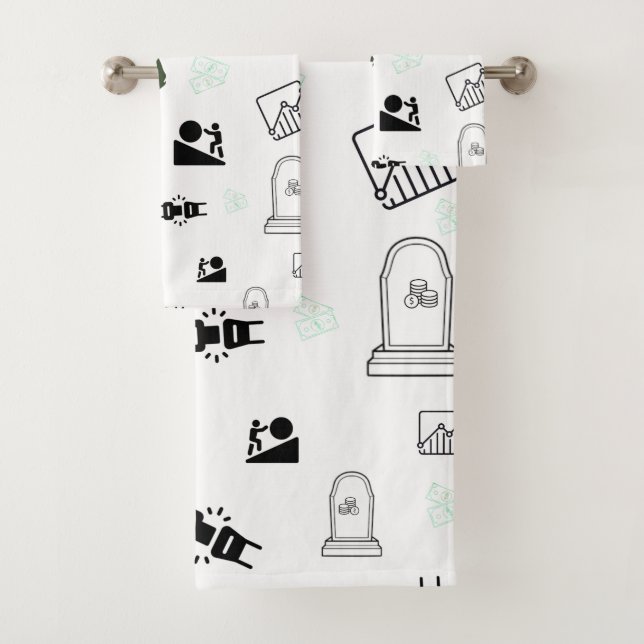 Grind & Gain Bath Towel | Money Art (Insitu)