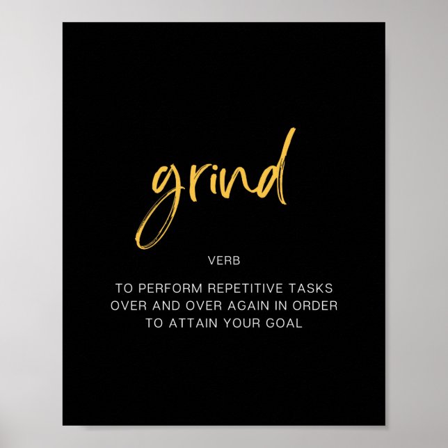Grind Inspiring Quote Poster (Front)