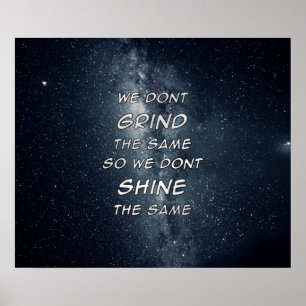 Grind & Shine Stars Motivational Inspiration Poster