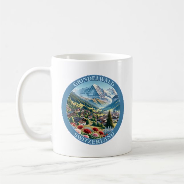 Grindelwald Switzerland and Eiger Mountain Coffee Mug (Left)