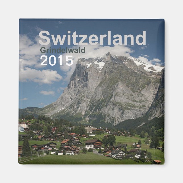 Grindelwald Switzerland Magnet Change Year (Front)