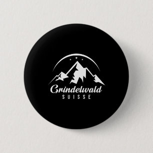 Grindelwald Switzerland Ski Resort Skiing Snowboar 6 Cm Round Badge