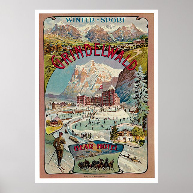 Grindelwald Winter-Sport Vintage  Poster (Front)