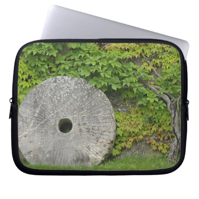 Grinding stone, Castle Banfi in Tuscany region, Laptop Sleeve (Front)