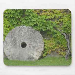Grinding stone, Castle Banfi in Tuscany region, Mouse Pad