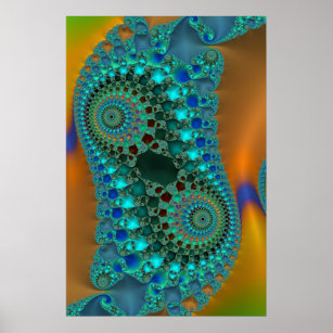 Grinding The Gears Colourful Fractal Abstract Poster