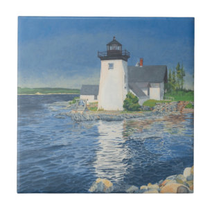 Grindle Point Lighthouse Ceramic Tile