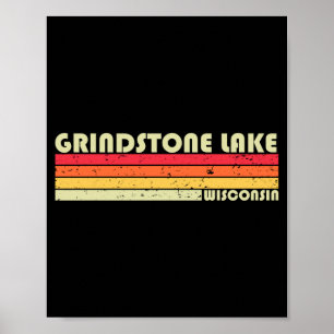 Grindstone lake wisconsin funny fishing camping poster