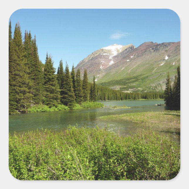 Grinnell Creek at Glacier National Park Square Sticker (Front)