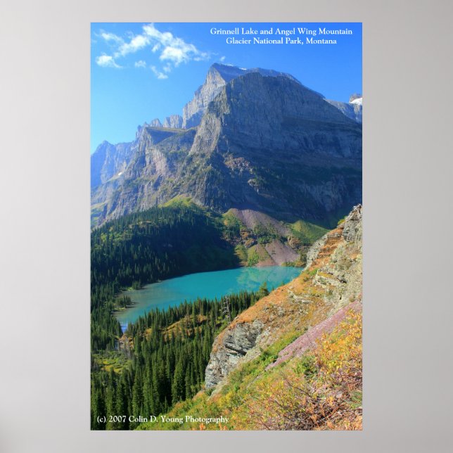 Grinnell Lake and Angel Wing Mountain Poster (Front)