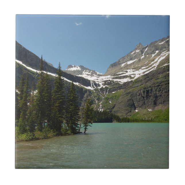 Grinnell Lake at Glacier National Park Ceramic Tile (Front)