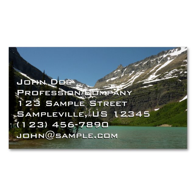 Grinnell Lake at Glacier National Park Magnetic Business Card (Front)