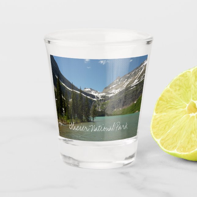 Grinnell Lake at Glacier National Park Shot Glass (Front)