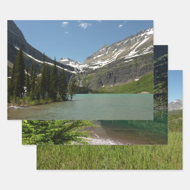 Grinnell Lake at Glacier National Park Wrapping Paper Sheet (Set)