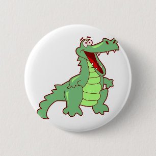 Grinning Alligator 6 Cm Round Badge