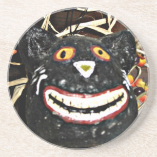 Grinning Black Cat Coaster