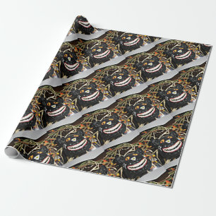 Grinning Black Cat Wrapping Paper