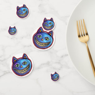 Grinning Blue Cat Vintage Halloweenies Confetti