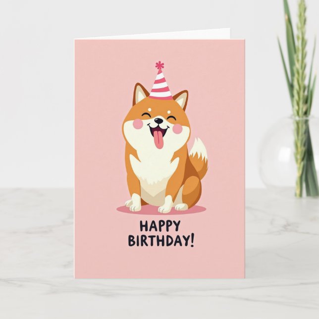 Grinning Canine Party Card (Front)