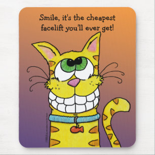Grinning Cat Mouse Pad