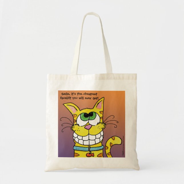 Grinning Cat Tote Bag (Front)