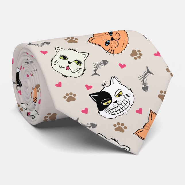 Grinning Cats Tie (Rolled)