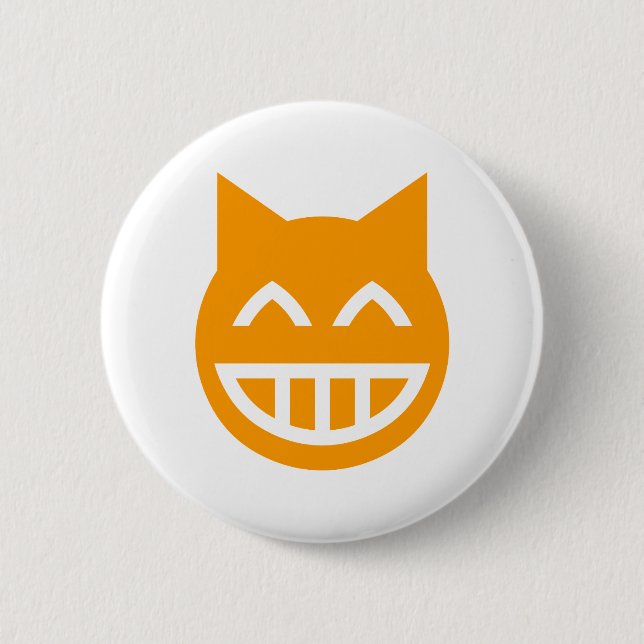 Grinning Emoji Cat 6 Cm Round Badge (Front)