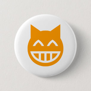 Grinning Emoji Cat 6 Cm Round Badge