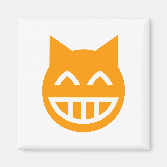 Grinning Emoji Cat Magnet (Front)