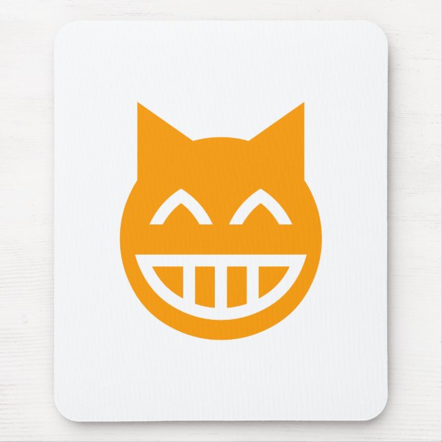 Grinning Emoji Cat Mouse Pad (Front)