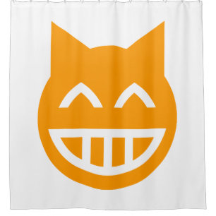Grinning Emoji Cat Shower Curtain