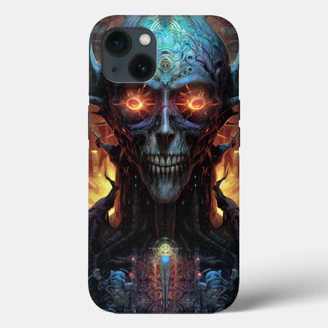 Grinning Evil Alien Man Sci-Fi Art Case-Mate iPhone Case (Back)