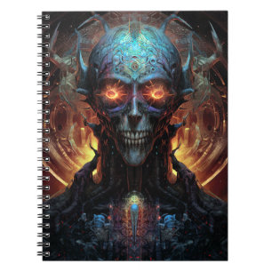 Grinning Evil Alien Man Sci-Fi Art Notebook