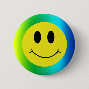 Grinning Face Classic Gradient Smile Emoji 6 Cm Round Badge
