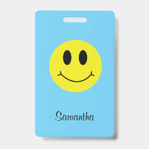 Grinning Face Classic with Name ID Badge