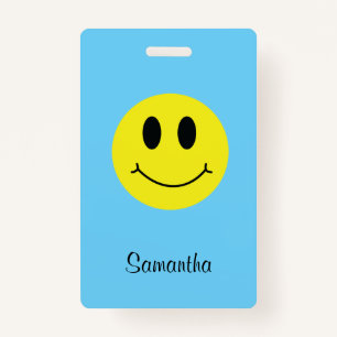 Grinning Face Classic with Name ID Badge
